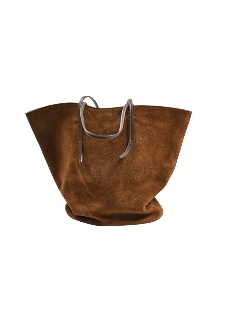 Little Liffner Soft Tulip Large Suede Tote in Chestnut